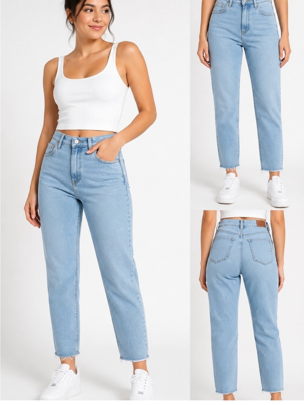 ❗️Hollister Ultra High- Rise Mom Jean Vintage Stretch Light Wash Straight Denim